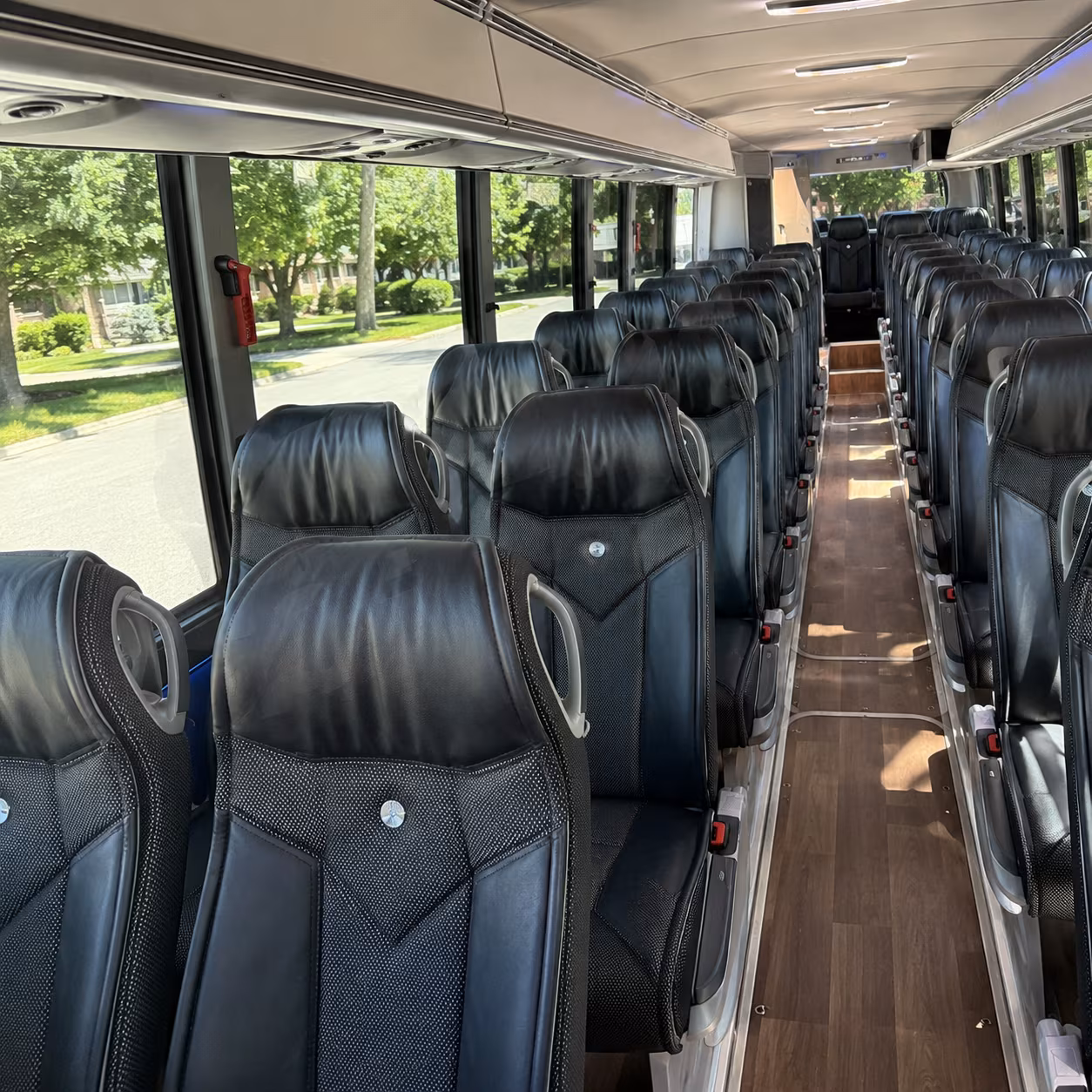 salinas 40 passenger charter bus inside
