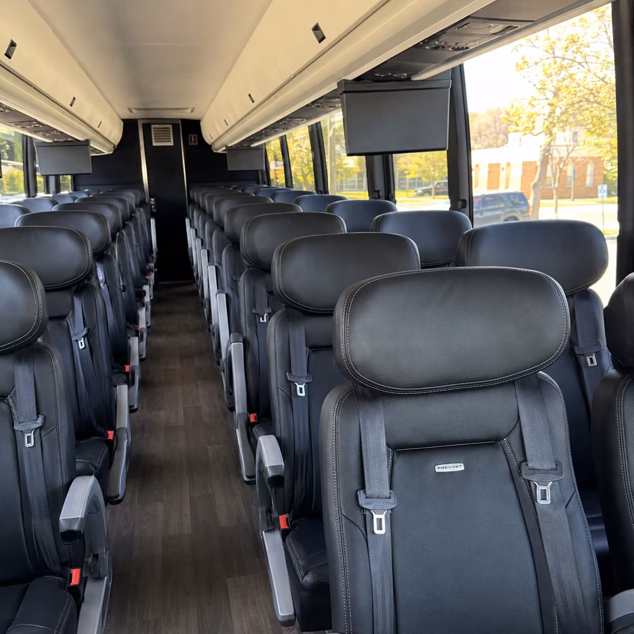 salinas 45 passenger charter bus inside