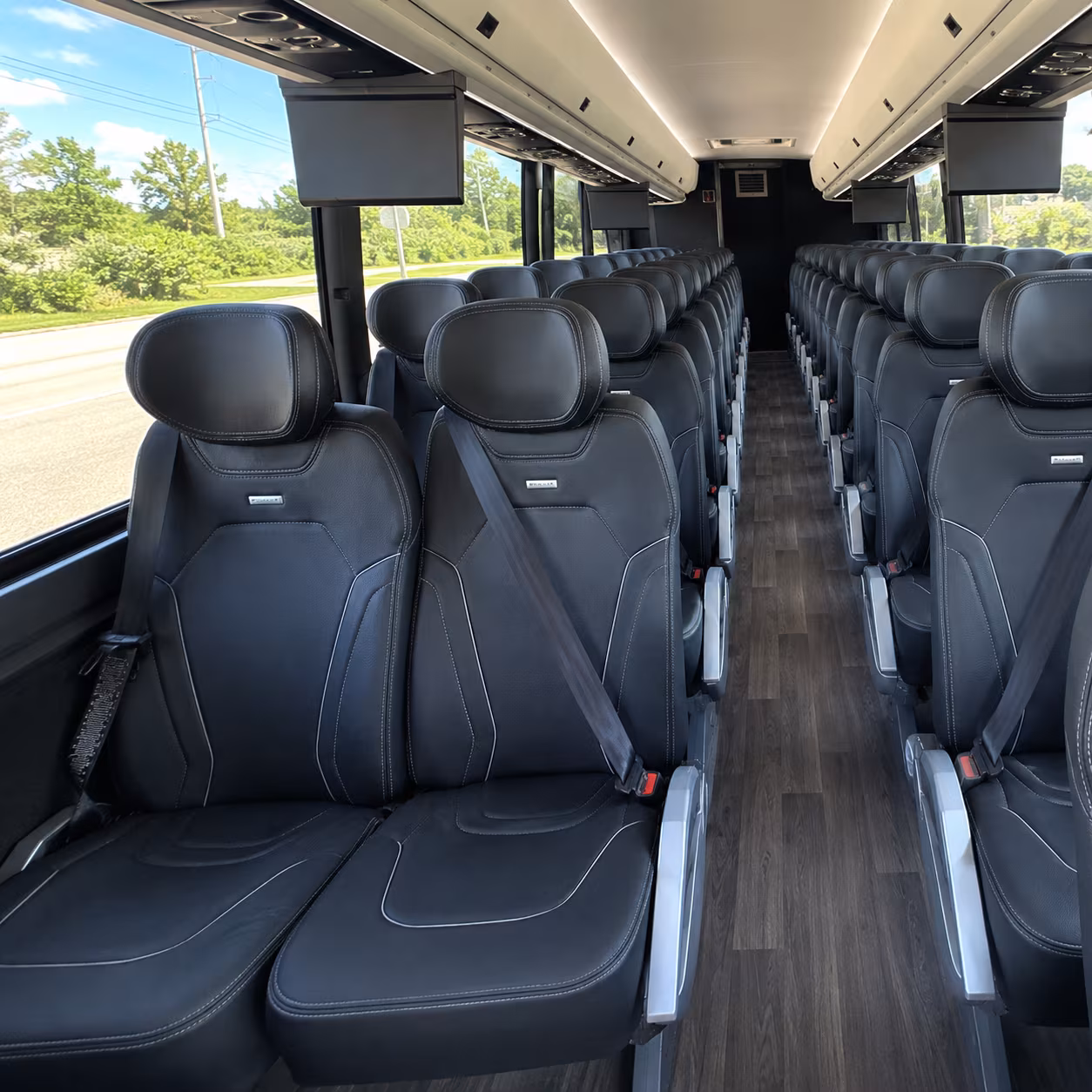 salinas 47 passenger charter bus inside